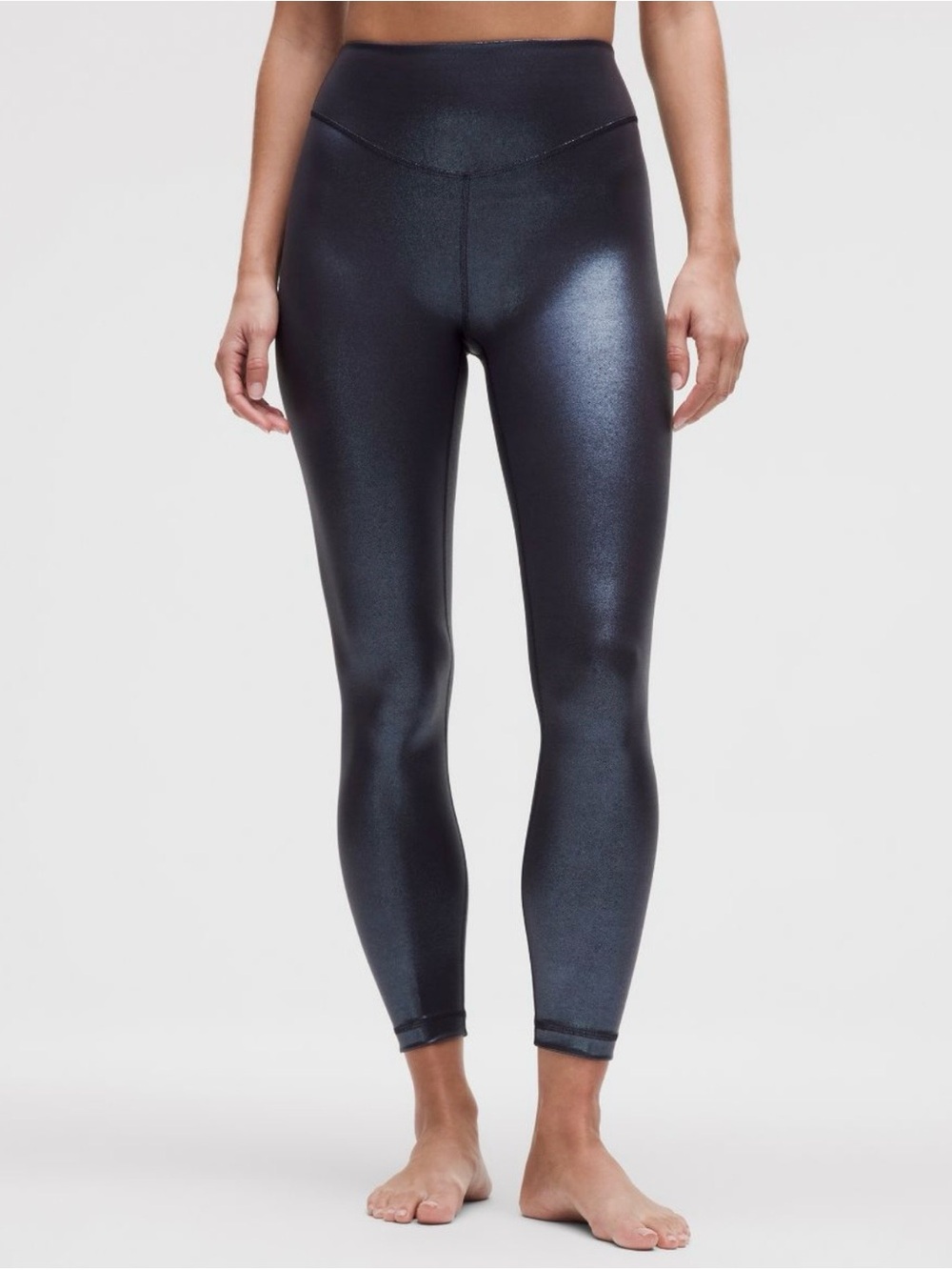 Lululemon High-Rise Metallic Blue Leggings
